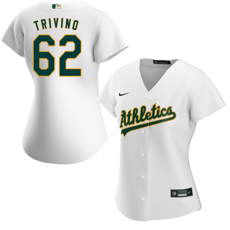 Nike Women #62 Lou Trivino Oakland Athletics Baseball Jerseys Sale-White